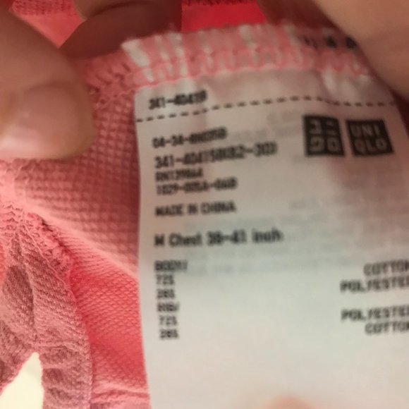 Uniqlo Polo Shirt Men  Pique Short Sleeve Collared Preppy Cotton Blend Pink - Picture 4 of 4